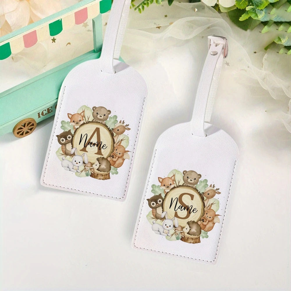 Personalized Name Luggage Tag - Custom Wild Animal Print (Name/Number/Initials) - Durable Suitcase Identifier for Travel Bags