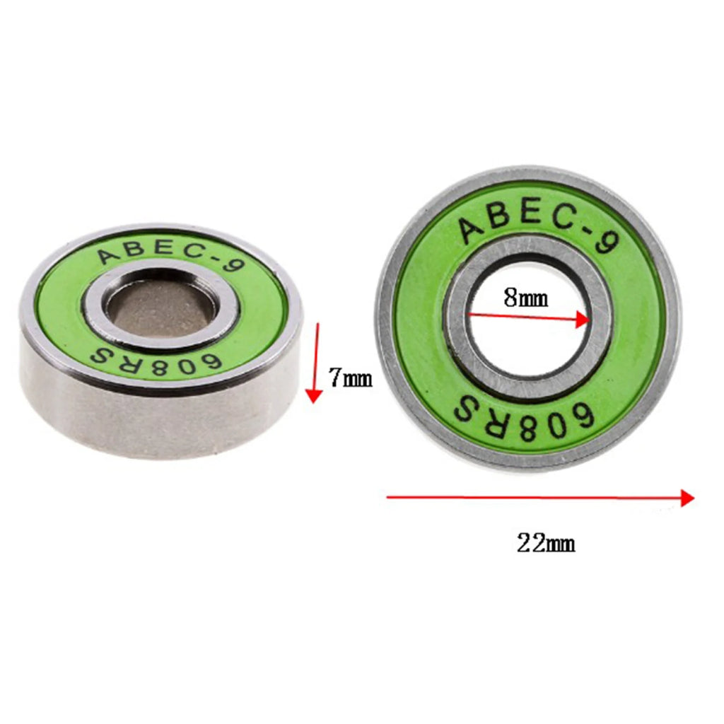 8Pcs/Set Abec 9 High-speed Bearing 608RS Double Side Dustproof 8mm Bearing for Skateboarding Inline Skates Scooter Accessories