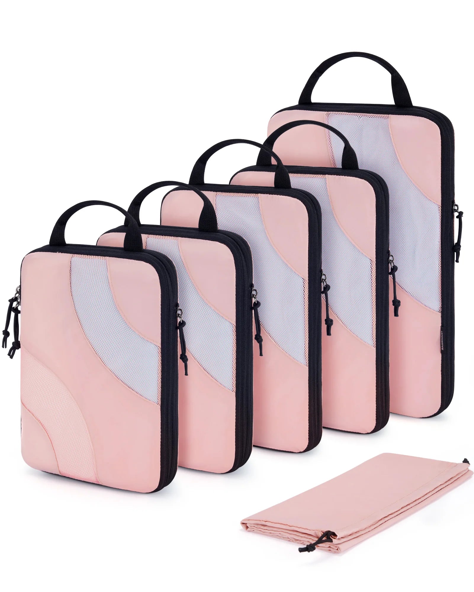 BAGSMART 6 Set Compression Packing Cubes for Travel Lightweight Suitcase Organizers Bag Set Travel Cubes for Luggage