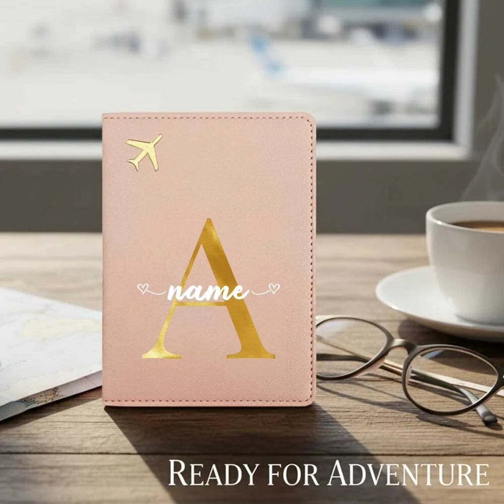 1pc Customized Name PINK Travel PU Passport Cover Passport Holder RFID Organizer Slim Wallet Coin Purse ID Card Case Ultra