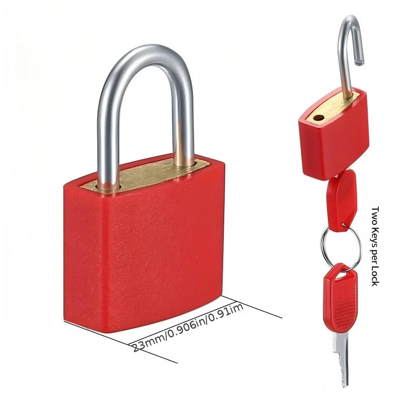 1pc/1 set luggage lock with key, mini padlock with key, colorful backpack luggage lock, travel suitcase, etc