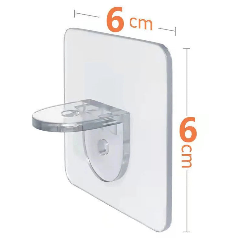 Shelf Bracket Adhesive Nail Self-Adhesive Wardrobe Shelf Bracket Clip Wall Hanging Bracket Partition Non Punching Strong Bracket