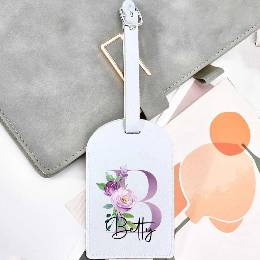 Personalized Initial & Name Luggage Tag - Custom Suitcase Tag Suitable for Travel, Lightweight Label with Your Letter/Name