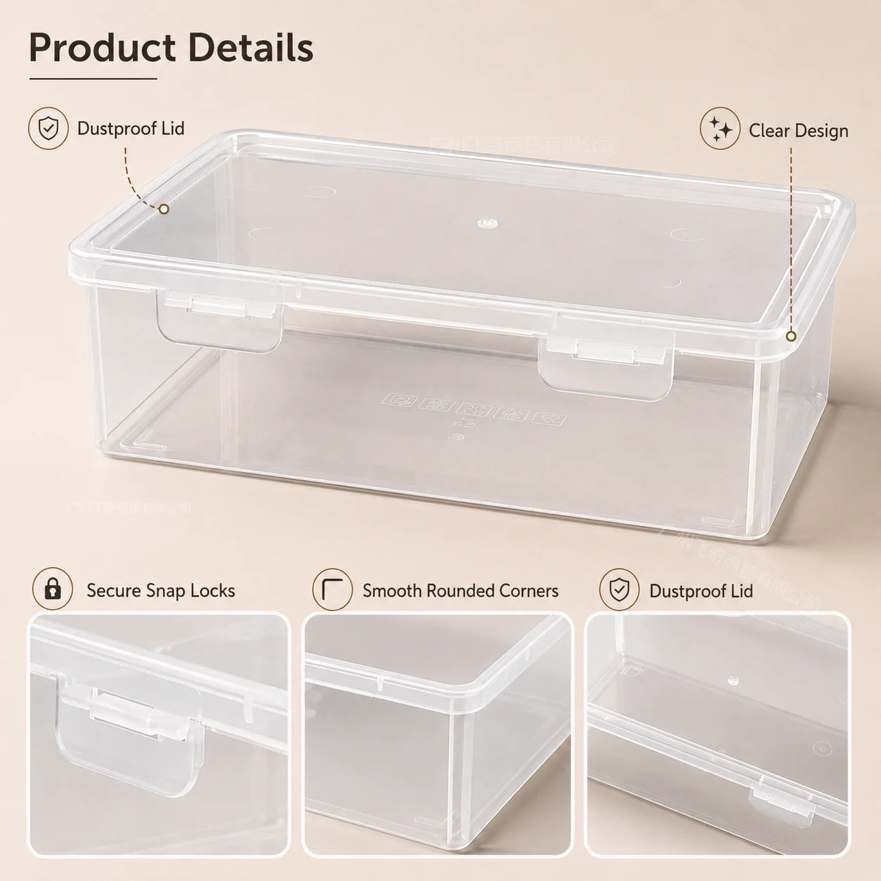 Clear Plastic Storage Boxes With Secure Lids Stackable Small Organizer Containers Dust Proof Home Storage Bins For Drawer Bathroom Kitchen Office Craft Cosmetic Sundries Organizing