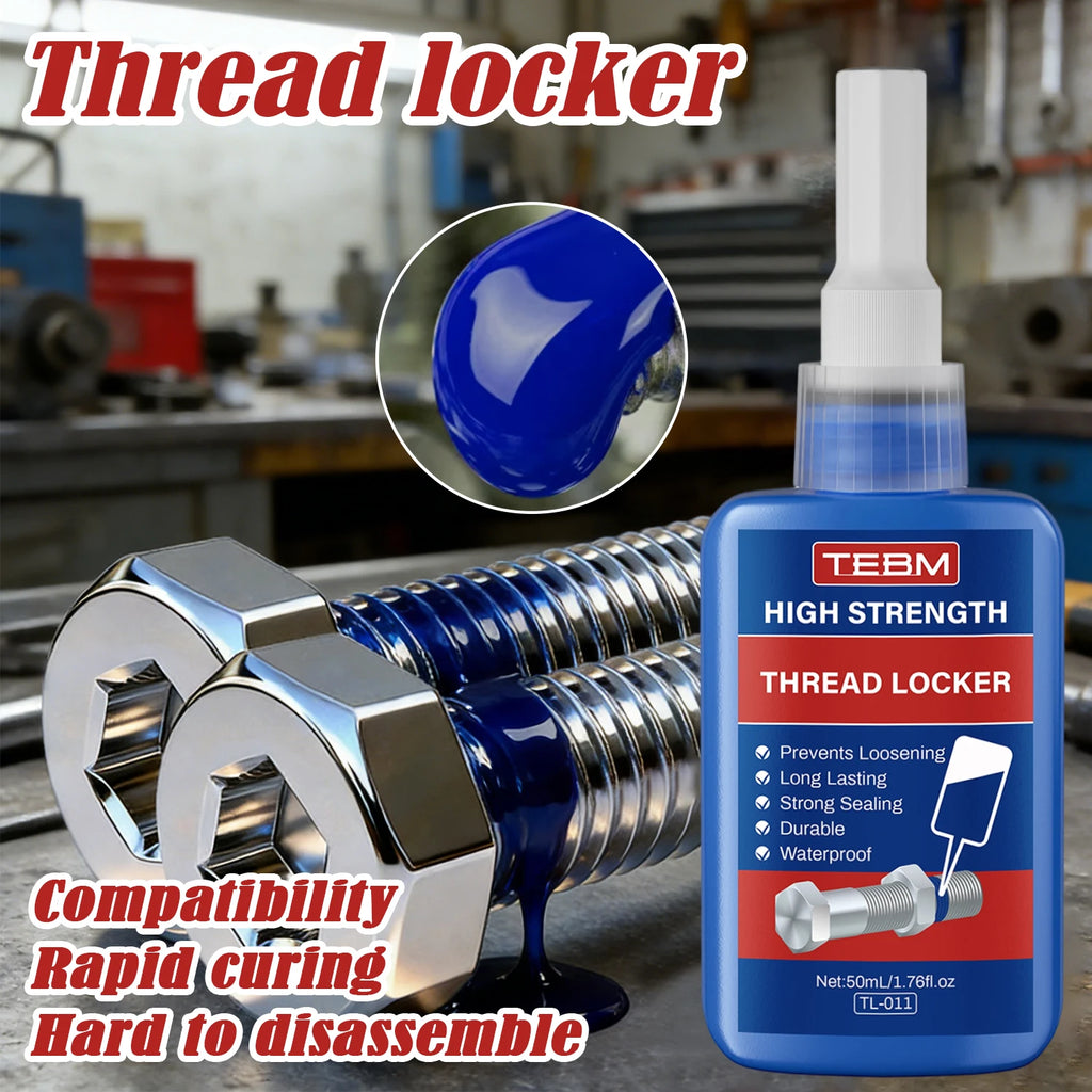 Thread Locking Agent, Medium Strength Blue Anaerobic Adhesive for Fixing Screws and Nuts, Anti-Loosening, Oil Resistant
