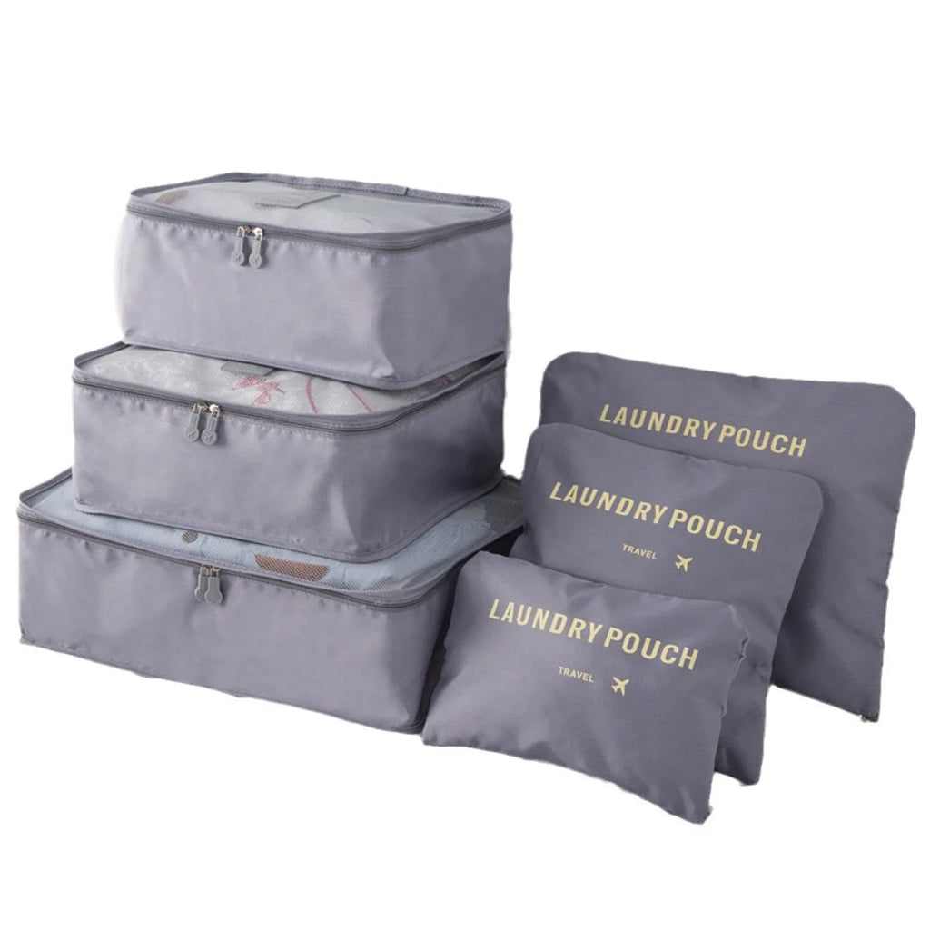 6-Piece Set of Large Oxford Cloth Travel Storage Bags, Suitable for Backpacks and Suitcases, Travel Organizer Bags, Multifunctional and Durable Luggage Organizer Bags, Suitable for Efficient Packing, Essential Travel Accessor
