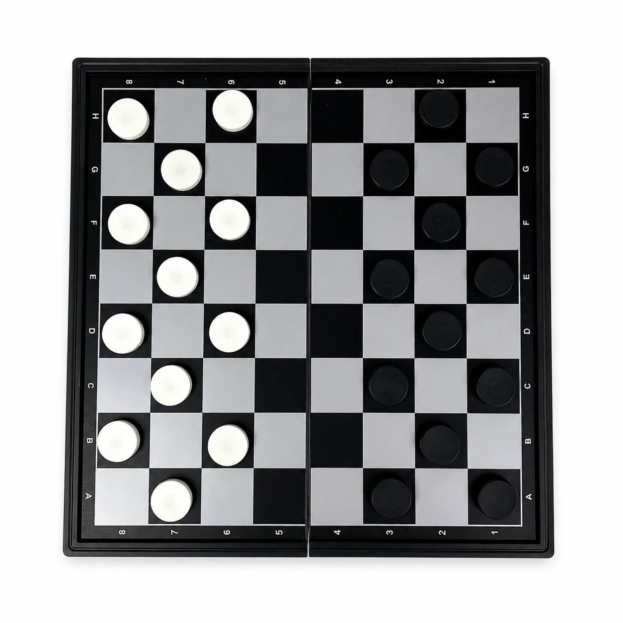 19.1x19.7cm Folding Magnetic Checkers Set 64 Squares Board Game Portable Travel Educational Puzzle Toy Gift for Kids Adults