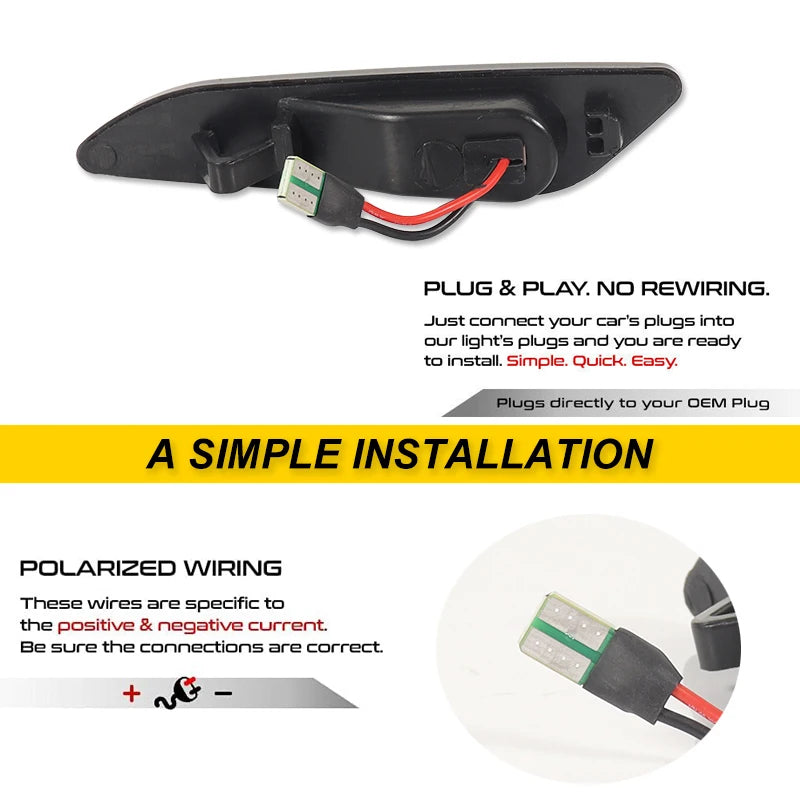 2pc Car Sequential Flashing LED Amber Turn Signal Side Marker Light For Alfa Romeo 147 156 Fiat Egea Tipo Lancia Delta Ypsilon 3