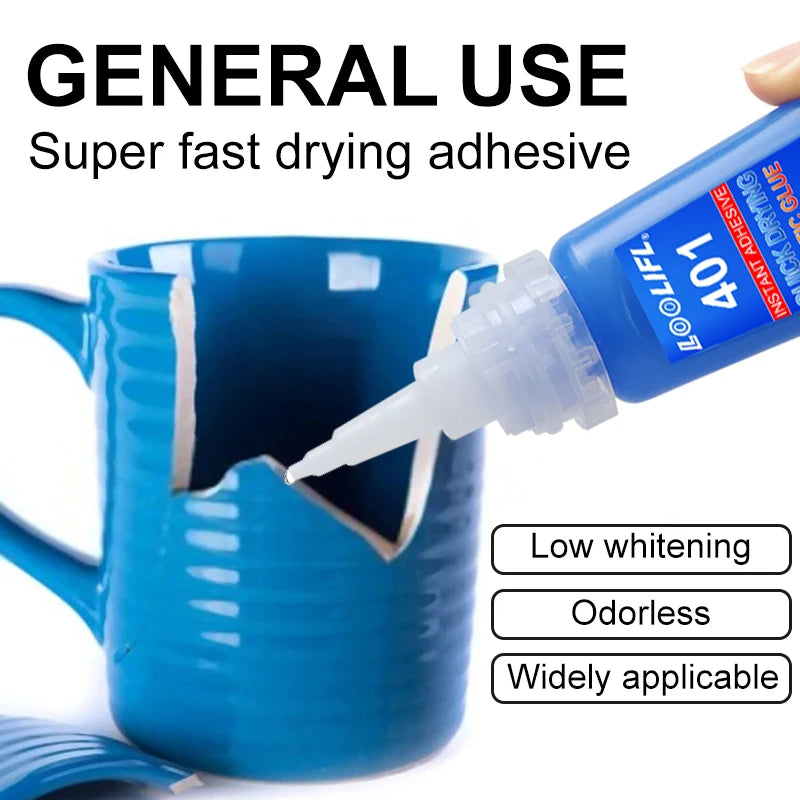 20ML Super Strong Transparent 401 Glue, Instant Drying, Applicable to Multi-Functional Glue for Metals, Plastics and Accessories