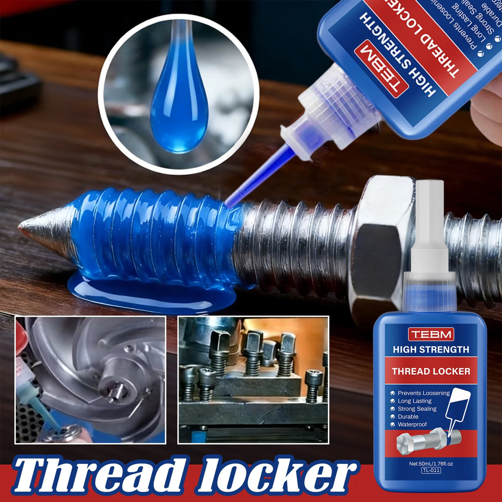 Thread Locking Agent, Medium Strength Blue Anaerobic Adhesive for Fixing Screws and Nuts, Anti-Loosening, Oil Resistant