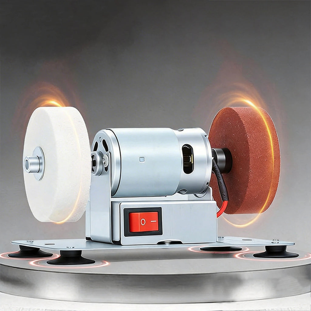 Small Bench Grinding Household Mini Electric Grinder Multi-Functional Benchtop Coarse Fine Double-Sided Polishing Machine