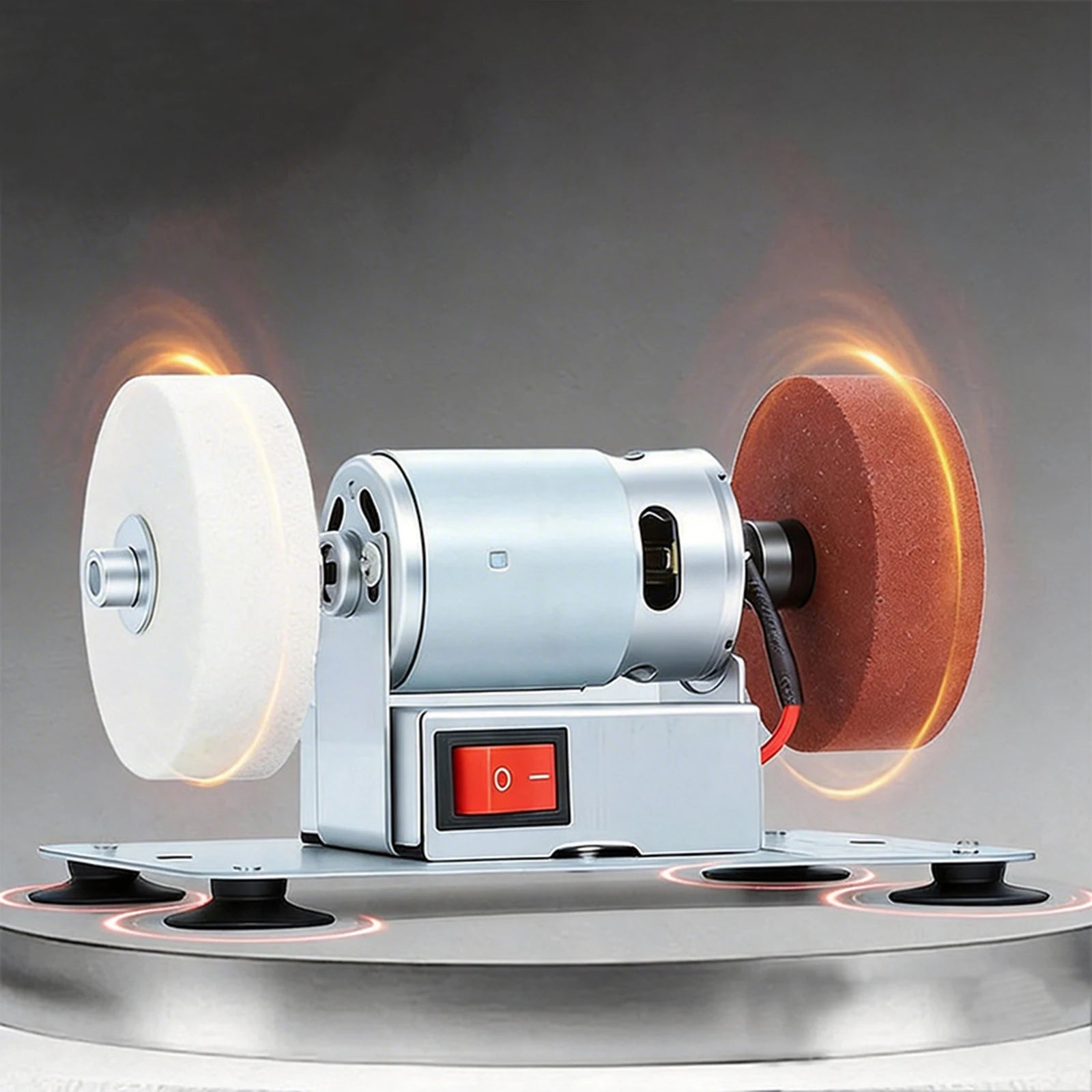 Small Bench Grinding Household Mini Electric Grinder Multi-Functional Benchtop Coarse Fine Double-Sided Polishing Machine