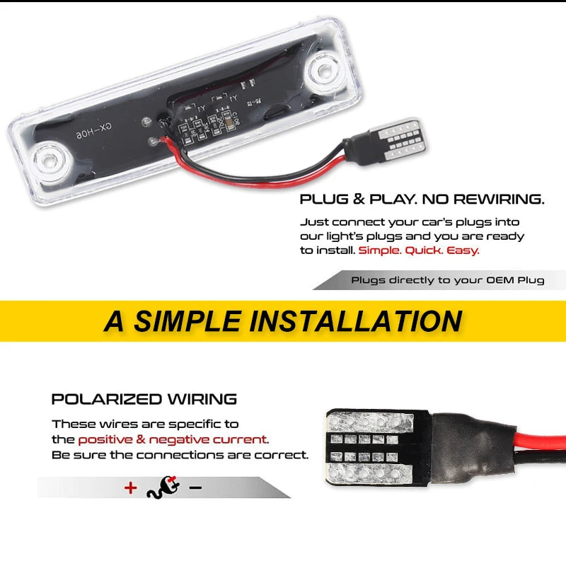 For Toyota 4Runner Sequoia' Land Cruiser Prado 150 Haice 100 Series Sienna Sequoia Hilux Lexus GX470 Led License Plate Light 12V