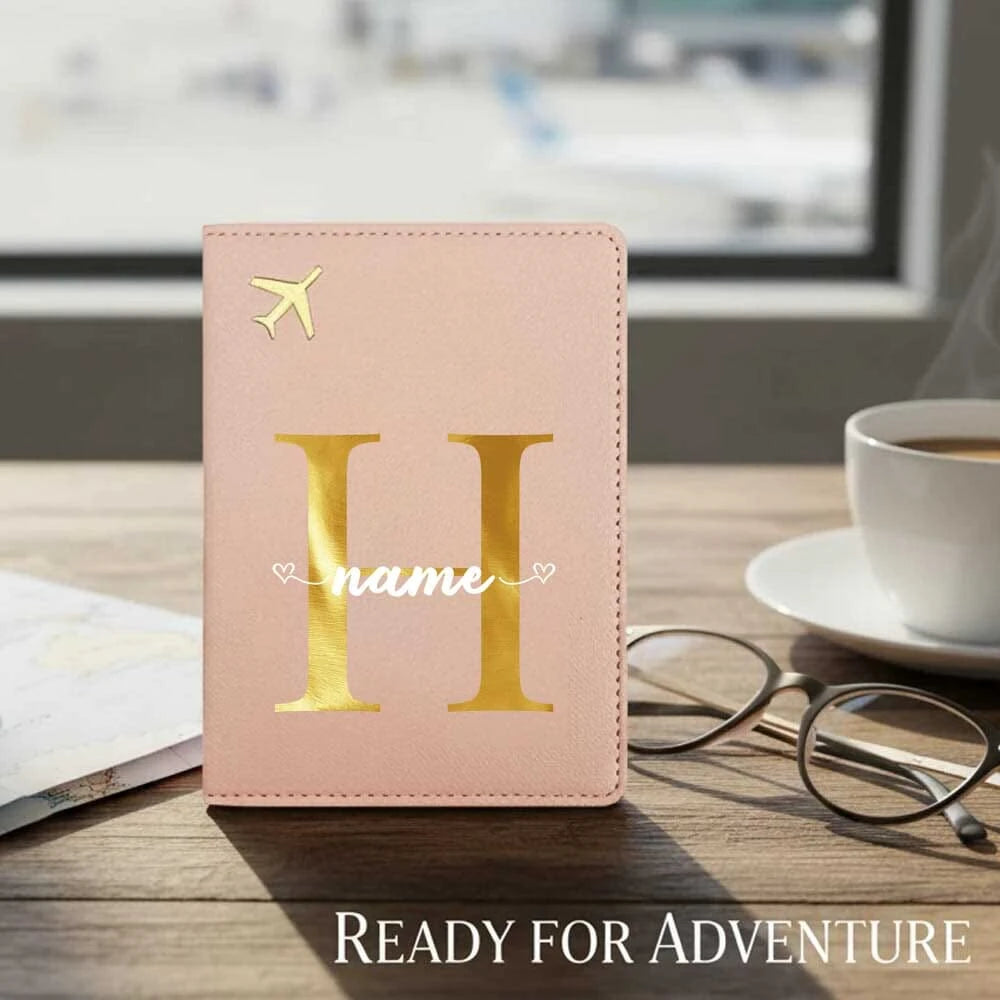 1pc Customized Name PINK Travel PU Passport Cover Passport Holder RFID Organizer Slim Wallet Coin Purse ID Card Case Ultra