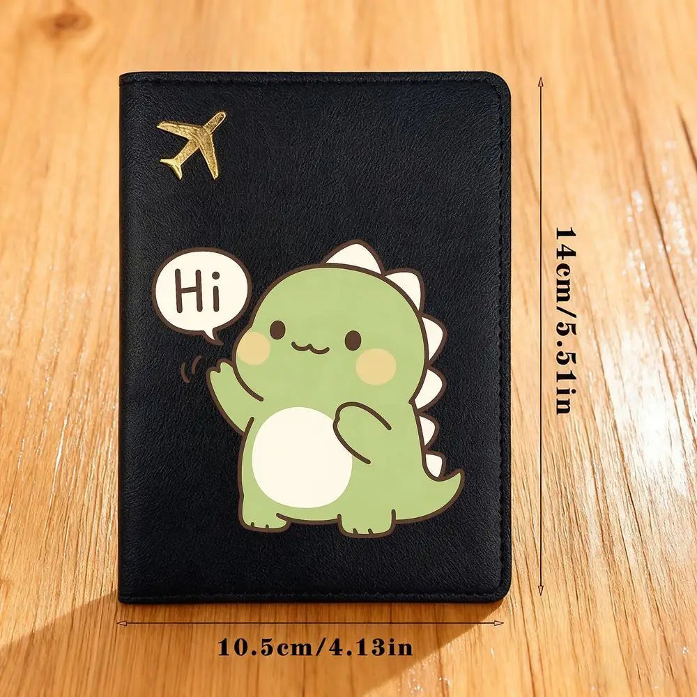 Cute Dinosaur Print Passport Holder Stylish Travel Wallet Lovely Birthday Anniversary Gift for Women