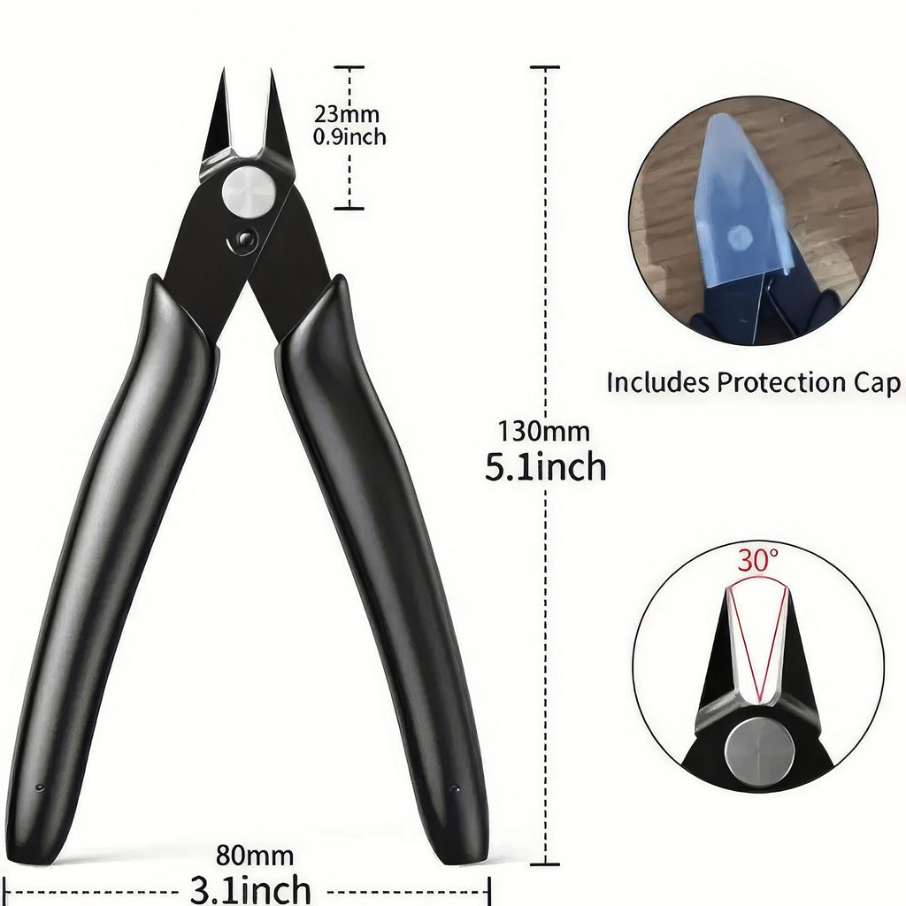 1/2 Piece Carbon Steel Wire Knife, Black in Color, Long-lasting and Sharp, Sturdy and Durable, Suitable for DIY and Jewelry