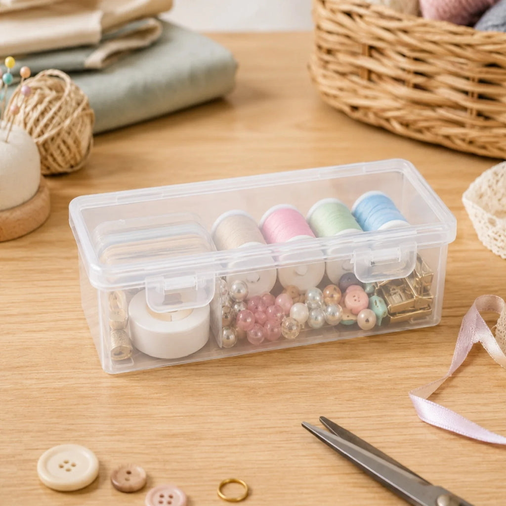 Clear Plastic Storage Boxes With Secure Lids Stackable Small Organizer Containers Dust Proof Home Storage Bins For Drawer Bathroom Kitchen Office Craft Cosmetic Sundries Organizing