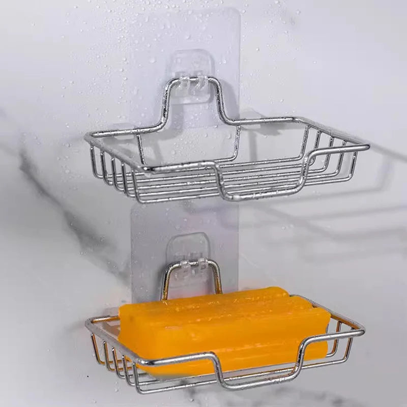 Waterproof Strong Adhesive Hook Shelf Sticker for Bathroom Kitchen Wall Shelf Rack Kitchen Sticking Wall Screw Hook Storage Rack