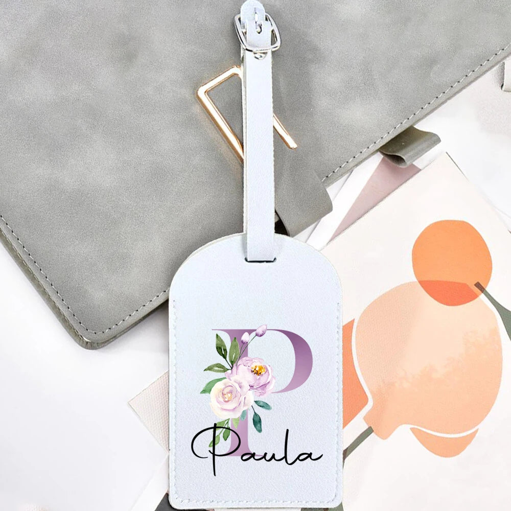 Personalized Initial & Name Luggage Tag - Custom Suitcase Tag Suitable for Travel, Lightweight Label with Your Letter/Name