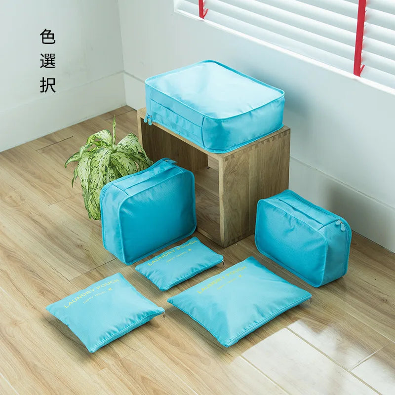 6-Piece Set of Large Oxford Cloth Travel Storage Bags, Suitable for Backpacks and Suitcases, Travel Organizer Bags, Multifunctional and Durable Luggage Organizer Bags, Suitable for Efficient Packing, Essential Travel Accessor