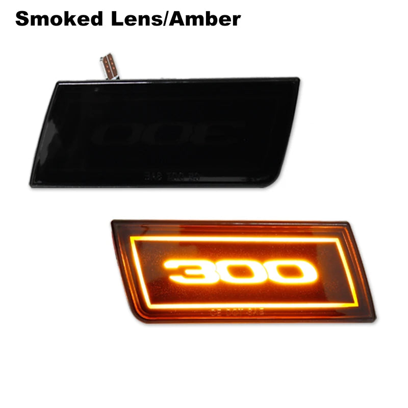 2PCS LED Side Marker Light Amber Front Bumper Turn Signal Light For Chrysler 300 300C 05-10 LED Driving Lights/Parking Lights