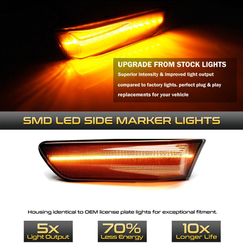 LED Amber Bumper Side Marker Lights For Nissan Skyline 350GT For 2003-2007 Infiniti G35 V35 Coupe Turn Signal Lights 26180AM800