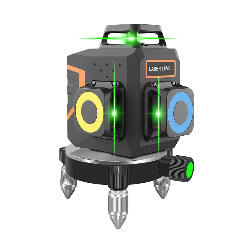 BOAYAL Laser Level Self Leveling 3x360° 3D 12 Green Cross Line for Construction 4000mAh Rechargeable battery Remote Controller