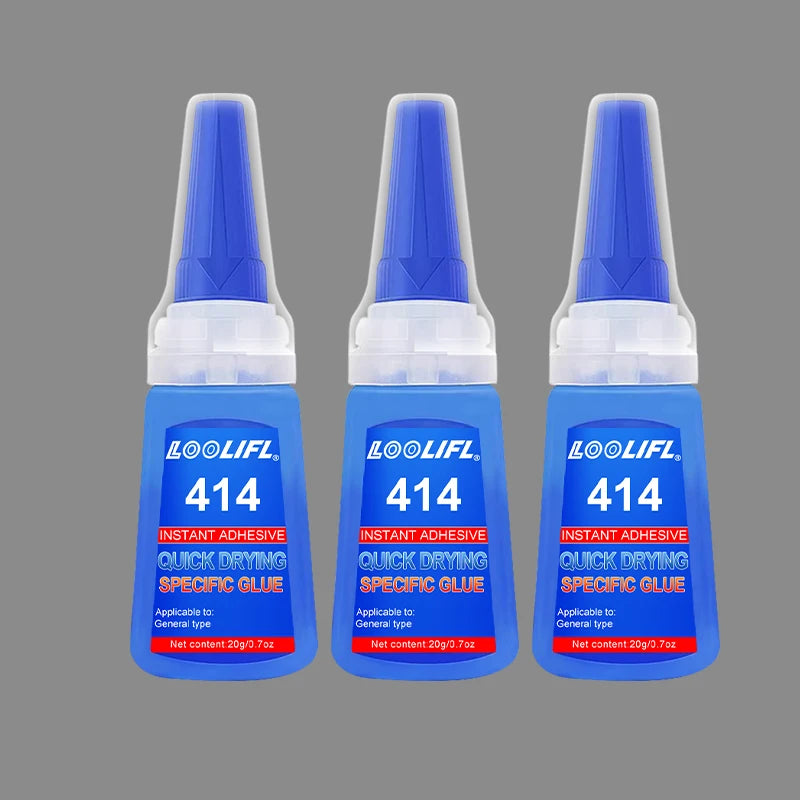 LOOLIFL 1-3pcs 414 Super Glue Instant Quick-drying Cyanoacrylate Adhesive Leather Rubber Wood Metal Strong Bond Liquid Glue Tool