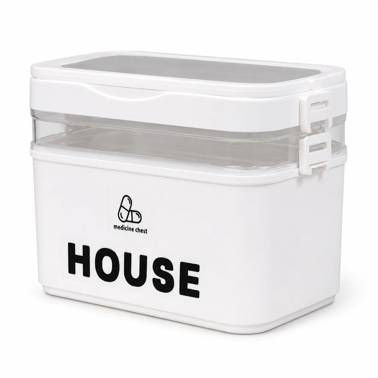 YX Large-Capacity Multi-Tier Stackable Storage Box Practical Portable Home First Aid Emergency Kit with Transparent Lid and Handles Organizer for Pills Crafts Hair Accessories Cosmetics Small Items Kitchen Bathroom Office Dor