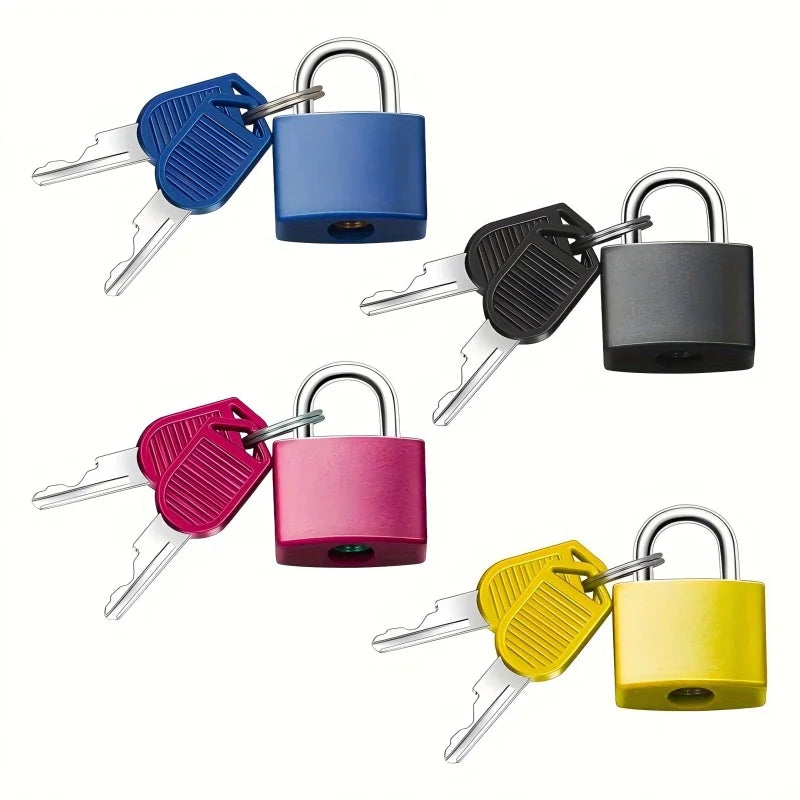 1pc/1 set luggage lock with key, mini padlock with key, colorful backpack luggage lock, travel suitcase, etc