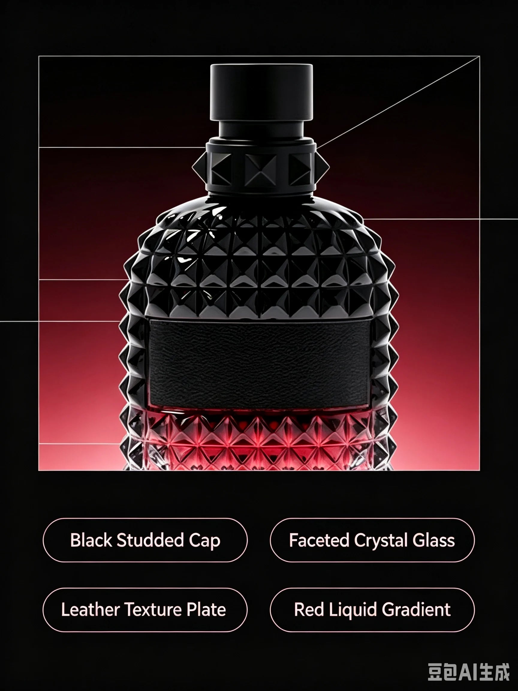 Uomo Born in Roma Intense EDP 3.4 Fl Oz 100ml, Deep Woody Leather Spicy Aromatic Men's Cologne with Bergamot Lavender Vanilla Cedar Musk, Long Lasting Bold Scent with Strong Projection for Night Out Date Evening Fall Winter,