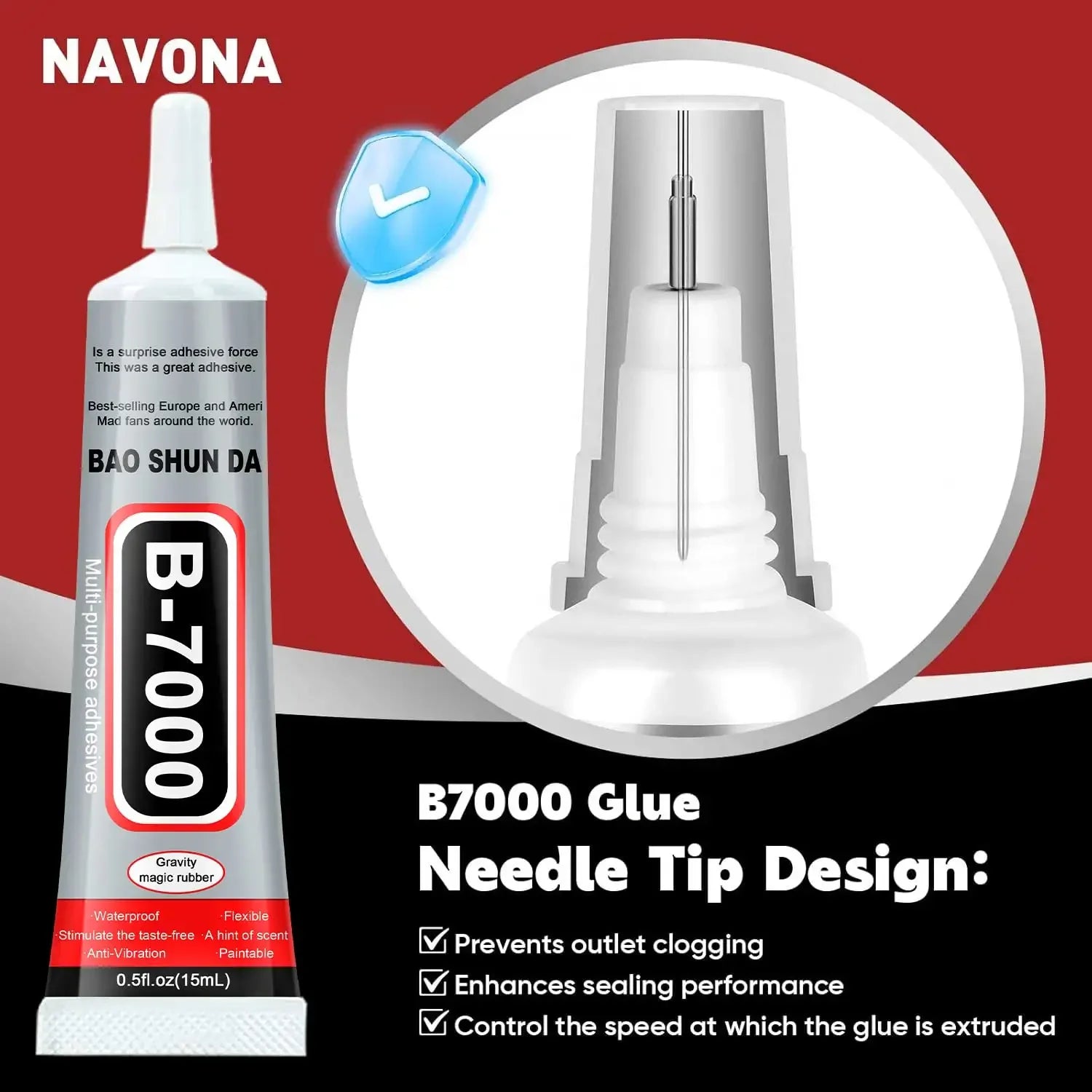 15pcs B-7000 15ML Transparent Phone Screen Repair Glue B7000 Universal Glass Plastic DIY Adhesive With Precision Applicator