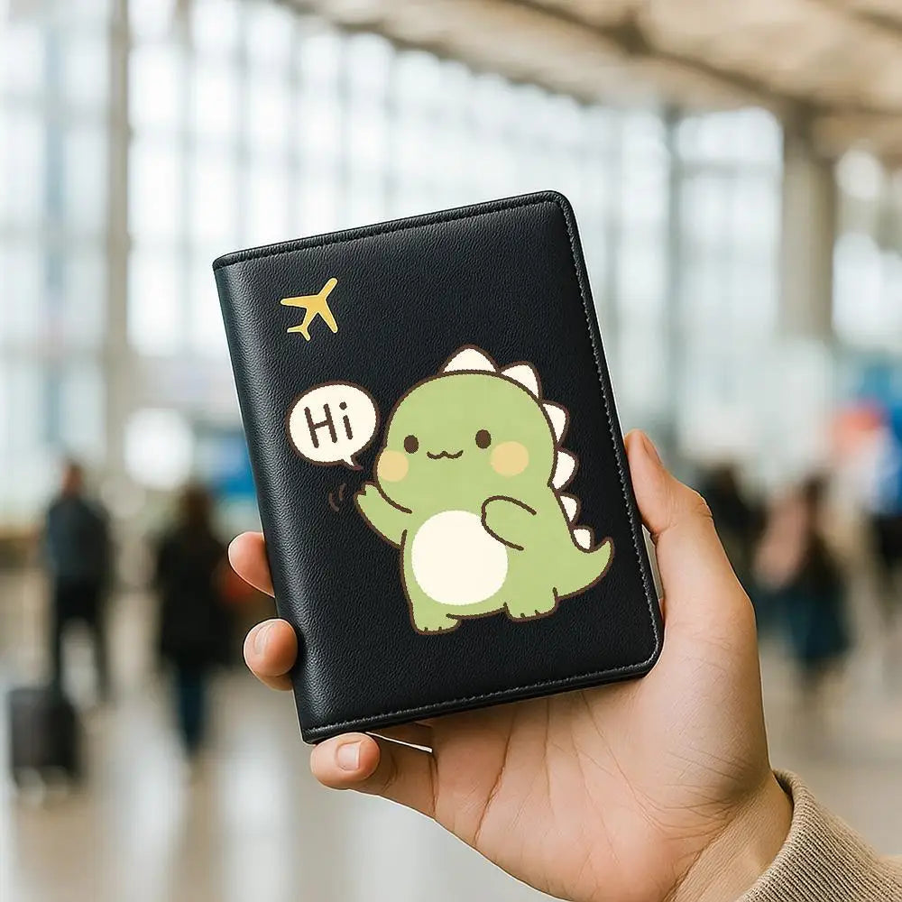 Cute Dinosaur Print Passport Holder Stylish Travel Wallet Lovely Birthday Anniversary Gift for Women