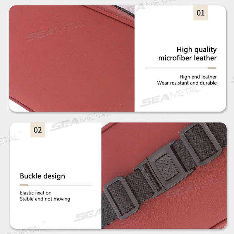 SEAMETAL Car Seat Back Tissue Holder Luxury Wear-Resistant Tissue Box Auto Backseat Hanging Napkin Case Storage Bag with Zipper