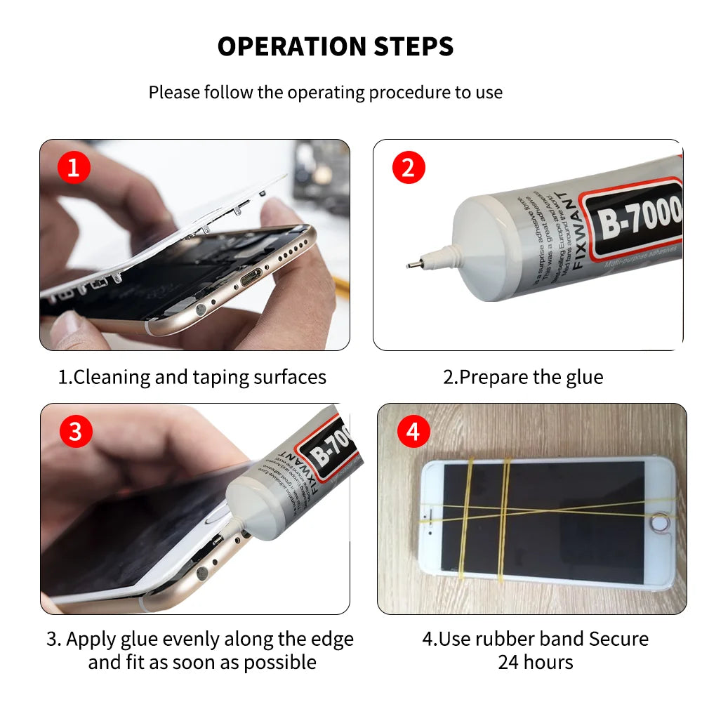 B-7000 15/25/50/110ML Transparent Phone Screen Repair Glue B7000 Universal Glass Plastic DIY Adhesive With Precision Applicator