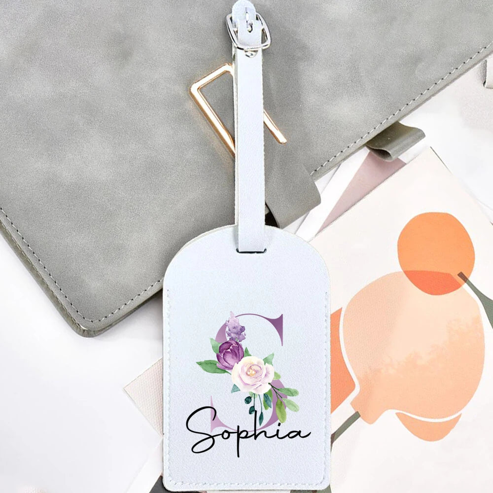 Personalized Initial & Name Luggage Tag - Custom Suitcase Tag Suitable for Travel, Lightweight Label with Your Letter/Name