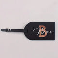 1pc Personalized Luggest Tag for Unisex, Fashion and Retro Black Tag with Retro Initial Design - Custom Name