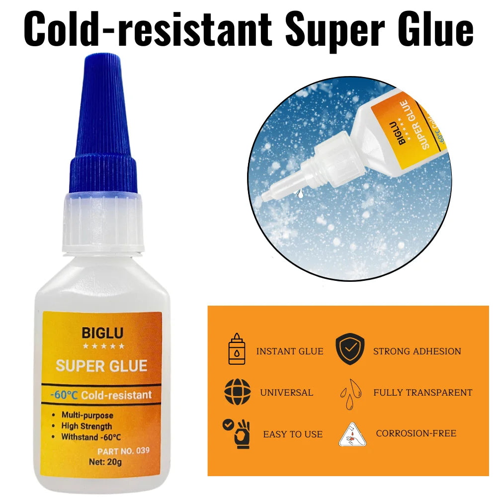 BIGLU -60℃ Cold-resistant Multi-Purpose Strong Liquid Transparent Adhesive Fast Instant Super Glue