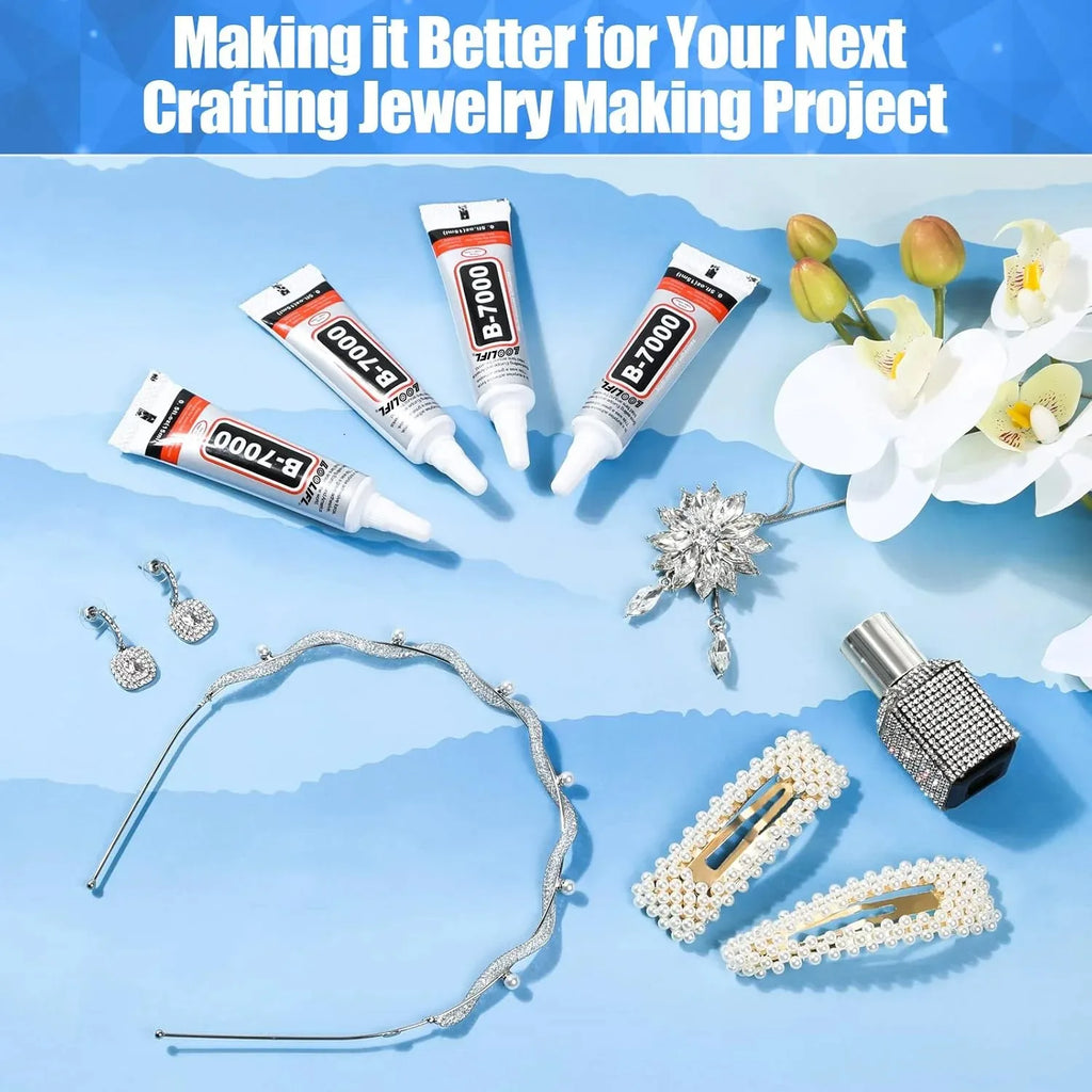 B-7000 Jewelry Glue, Multi-Function B-7000 Super Adhesive Glues for Rhinestones Crafts, Clothes Shoes, Fabric, Jewelry Making.
