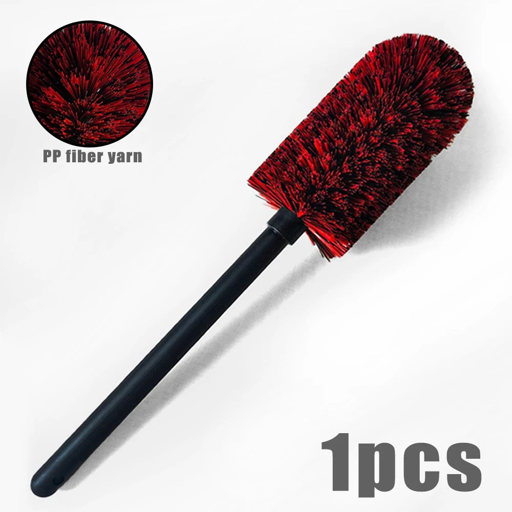 Car Alloy Wheel Cleaning Brush Long Handle PP Bristles for Rim Gap Brake Dust Remover Auto Tire Washing Care Tools