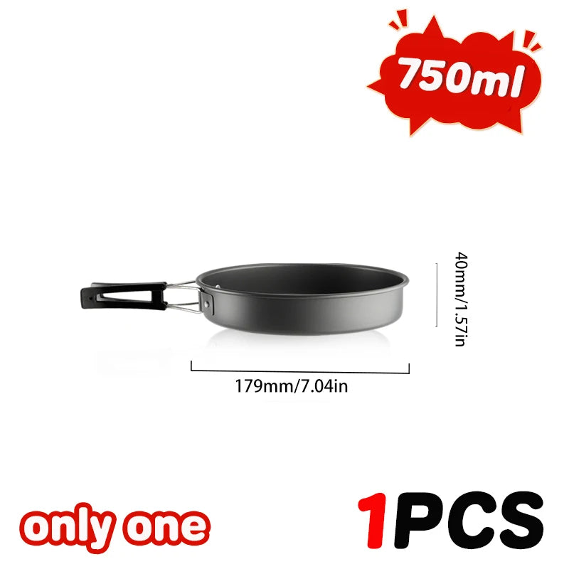 Pandatour Camping Cooking Aluminum Outdoor Travel Tableware Non-Stick Pots Assorted Folding Tourism Cooker Cookware Equipment