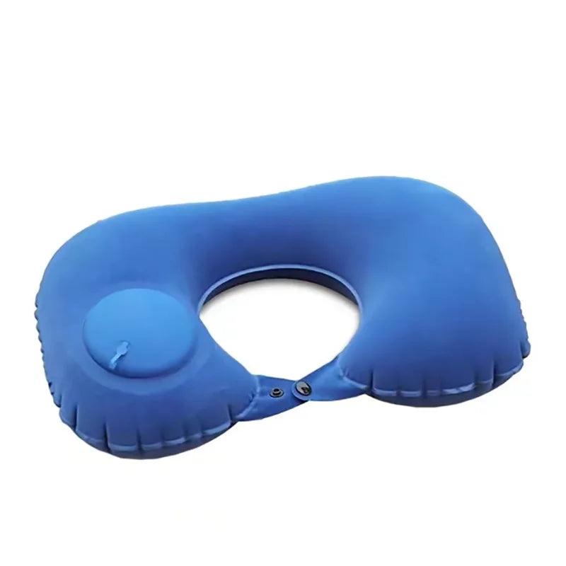 U-Shaped Inflatable Travel Pillow Portable Neck Support Pillow Has Comfortable Sleeping Press Inflatable Neck Pillow