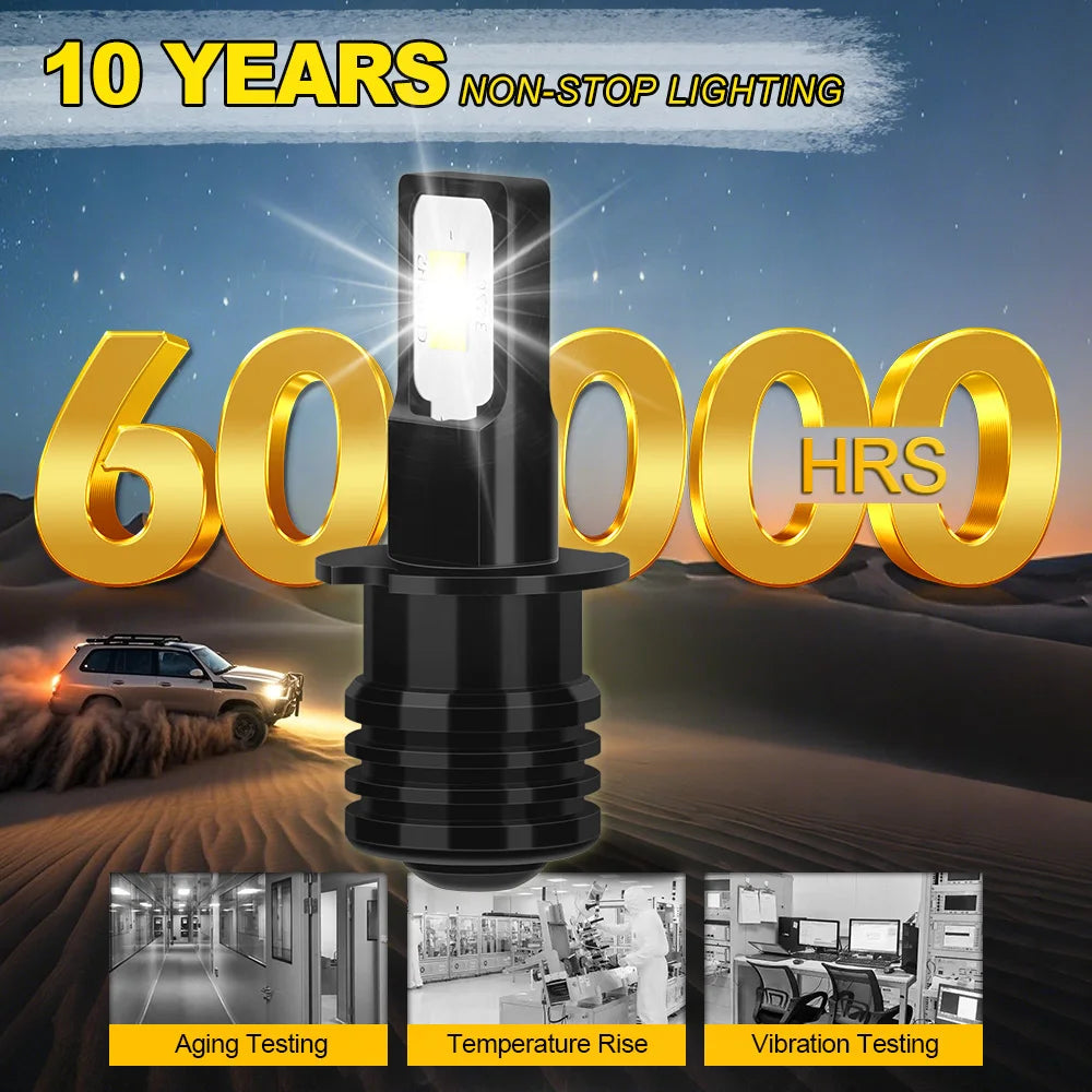 For Lexus GX470 2003-2009 2PCS H3 15000LM LED Fog Light Bulbs Bright White 6000K Auto Driving Running Lamps