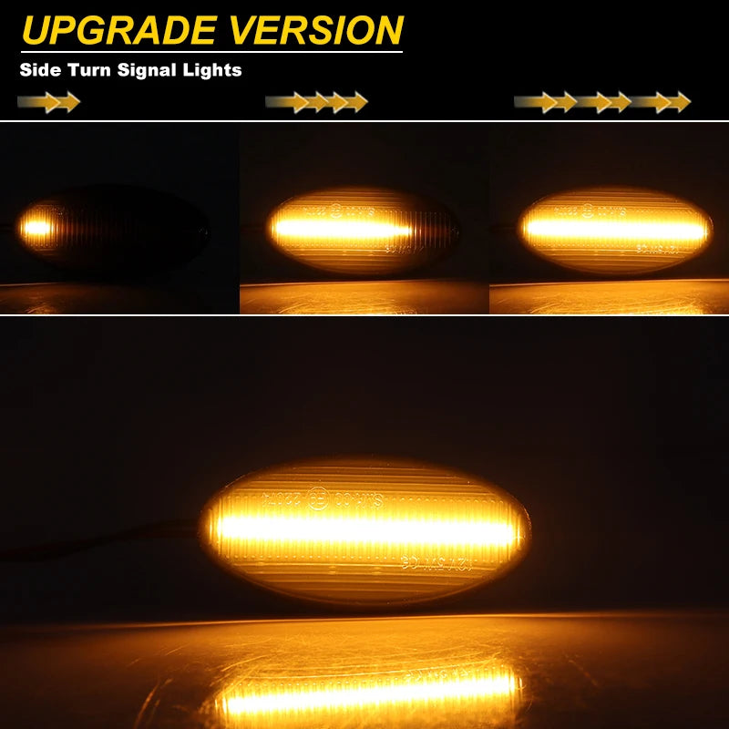 iJDM Dynamic Sequential Blink/Flow Amber Yellow Full LED Front Side Marker Light Assembly for Mazda 2 3 5 6 GG GY MPS BT-50 12V