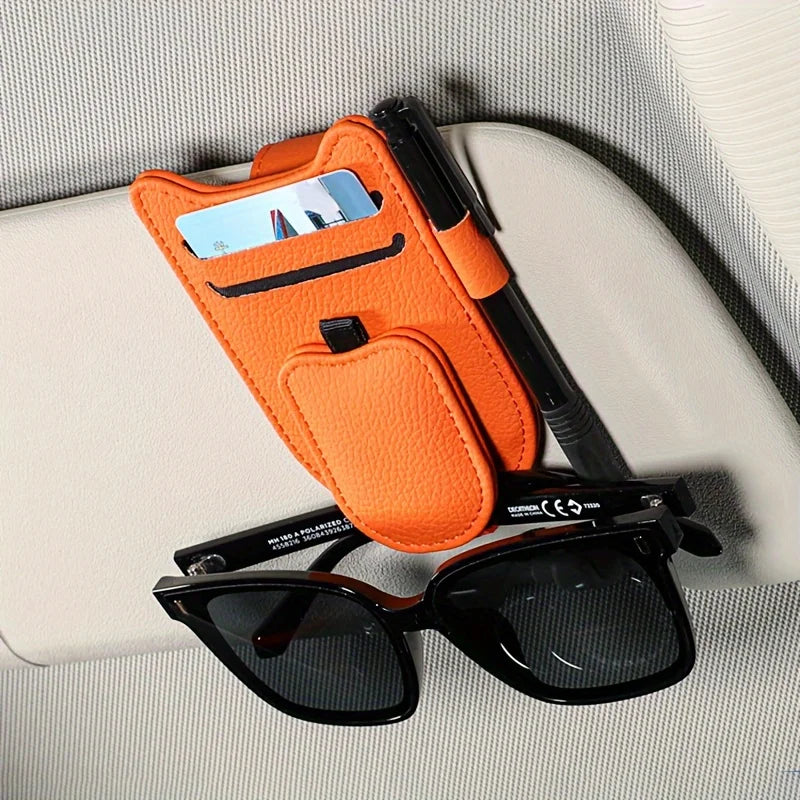 Cat Ear Car Sun Visor Organizer Multi-function Clip Fashion Glasses Card and Space-saving Compact Car Accessories