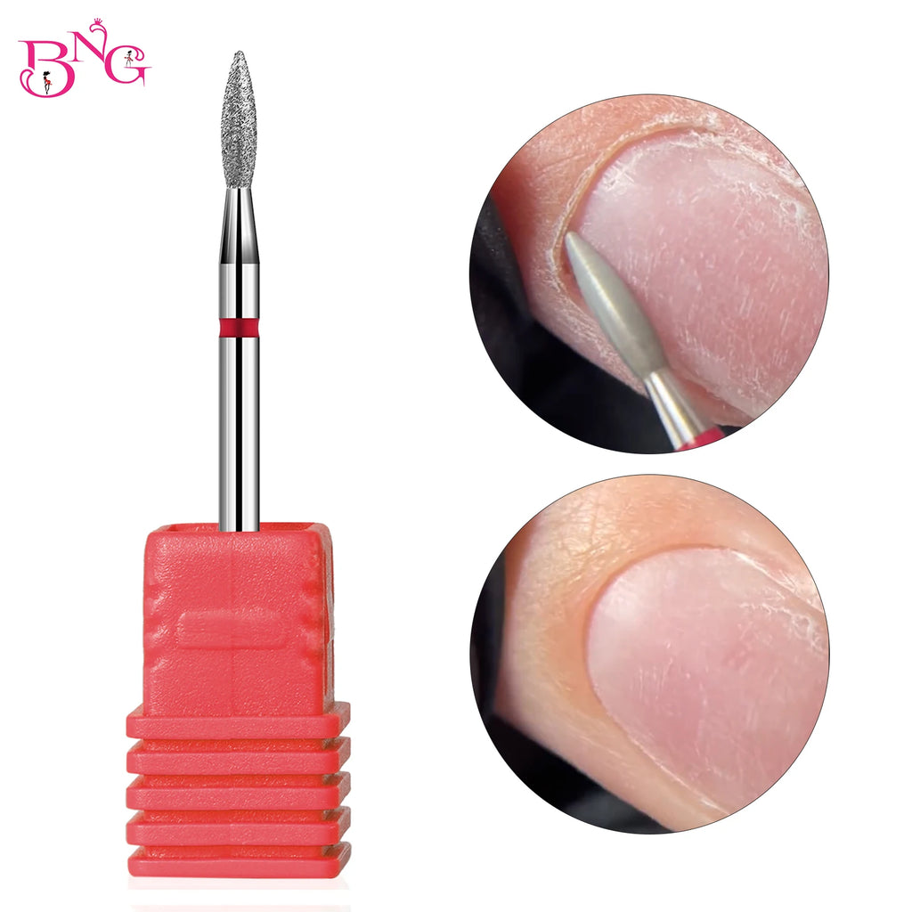 1PC Diamond Milling Cutters Pointed Head Design for Manicure Pedicure Cuticle Clean Burr Electric Nail Drill Bit Nail Files