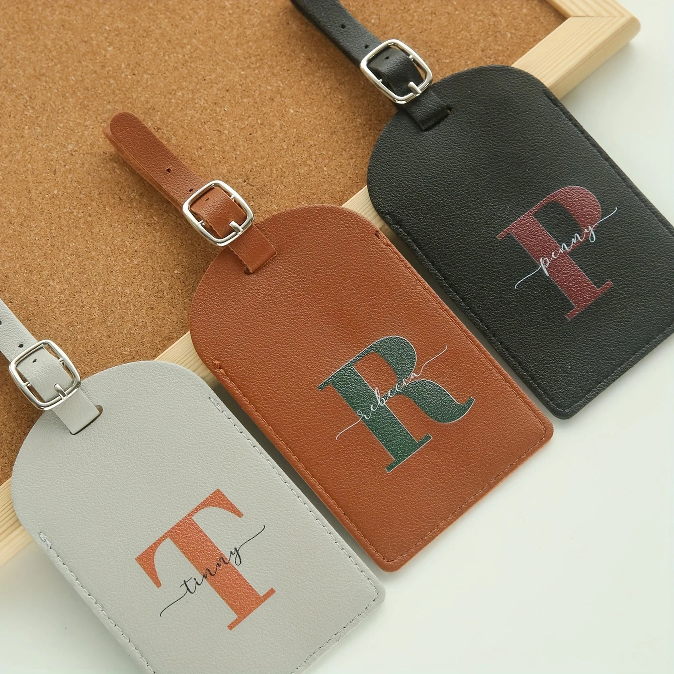 Custom Name&Initial Luggage Tag for Suitcases Personalized Colorful Monogram Name Luggage Tags with Privacy Name Card