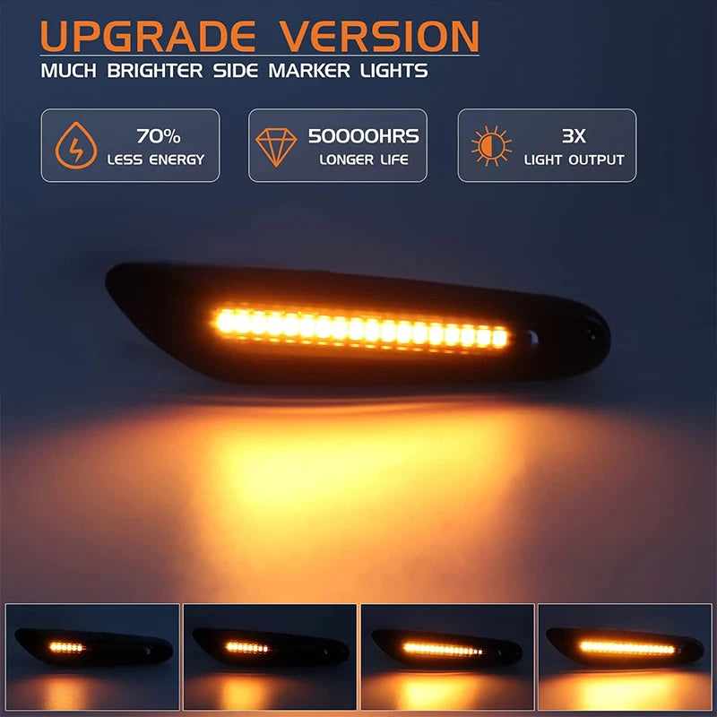 Sequential Flashing LED Turn Signal Side Marker Light For BMW E60 E61 E90 E91 E87 E81 E83 E84 E88 E92 E93 E82 E46 1 3 5 Series