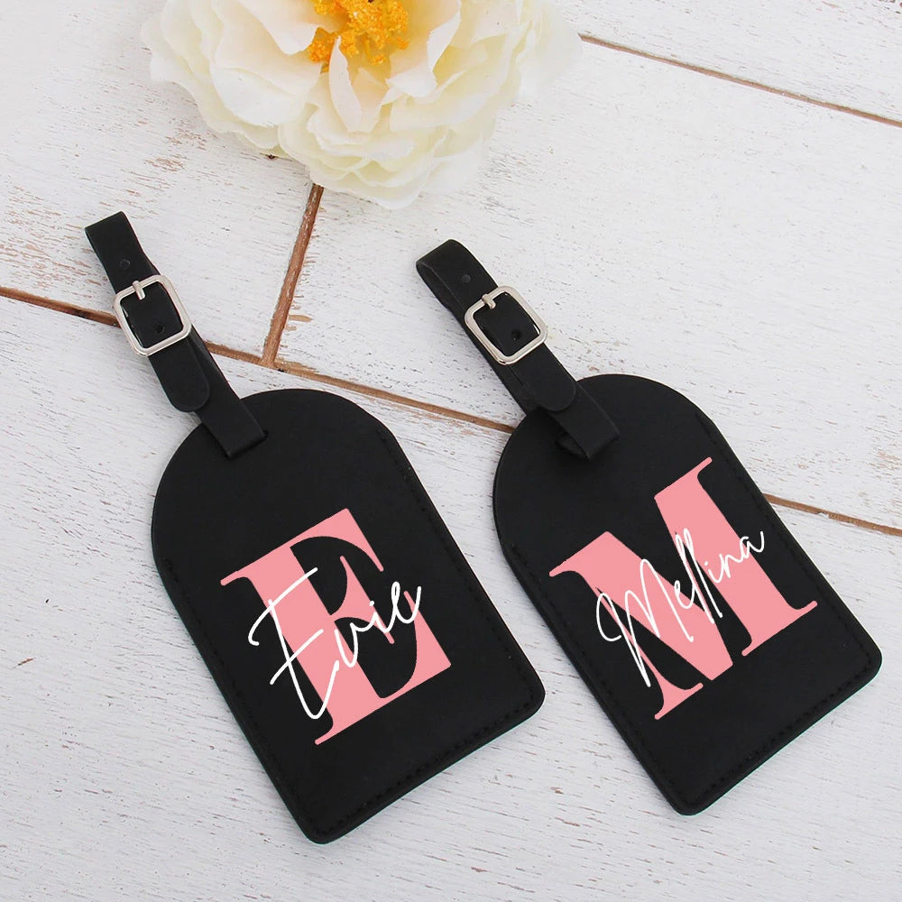 Monogram Luggage Tag for Suitcase Baggage Handbag Tags Travel Bag Label Tag Initial with Name Personalised Gift