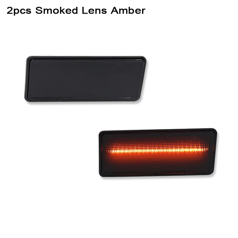 iJDM Smoked Lens Amber/Red Full LED Side Marker Light for 1974-1979 Chevy Corvette C3 Turn Signal Light, Parking Light T10 12V